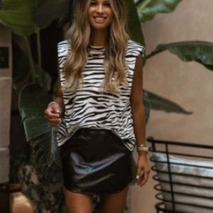 Vici by Gina black patent mini skirt